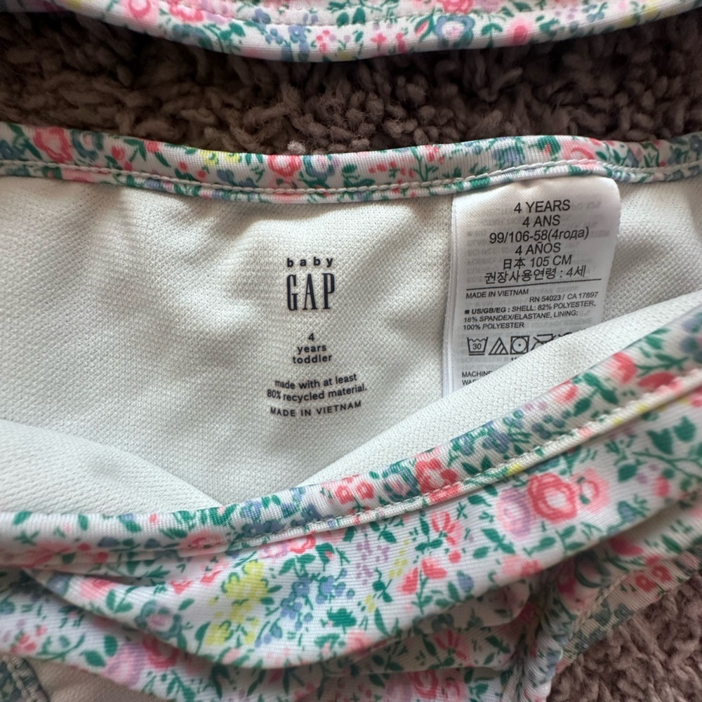 Preloved GAP Floral Bathing Suit Cover Set - Pink and Green - Picture 2 of 3